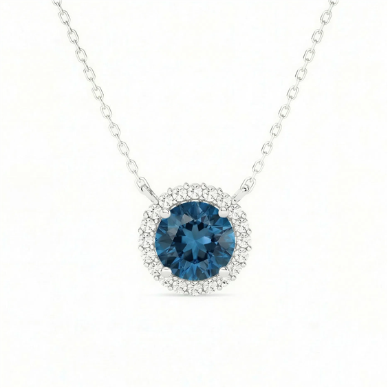 Collana Gazzola Gioielli Donna Amuleto in Oro bianco Topazio blu 0.87 Ct GI-900-72-1-9-TL-BR-N-DEF-VS - GI-900-72-1-9-TL-BR-N-DEF-VS